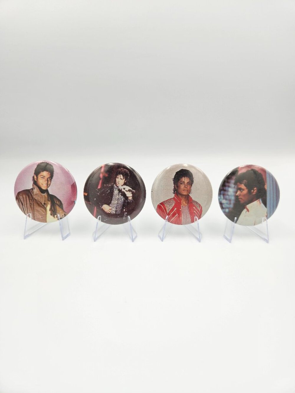 Vintage Michael Jackson Pin Button Set of 4 Collectible 2.25" Pins Badge